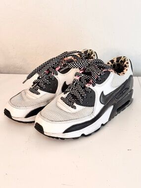 Nike AIR MAX 90 FB Blast Sneakers White Black Multicolor Lining, Running Shoes